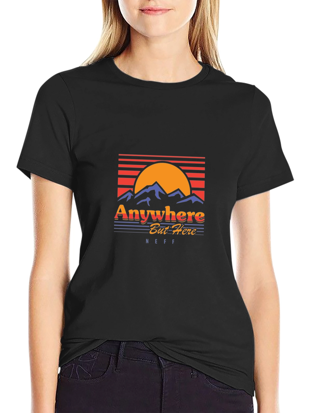 Anywhere But Here Black Graphic Tee - NEFF