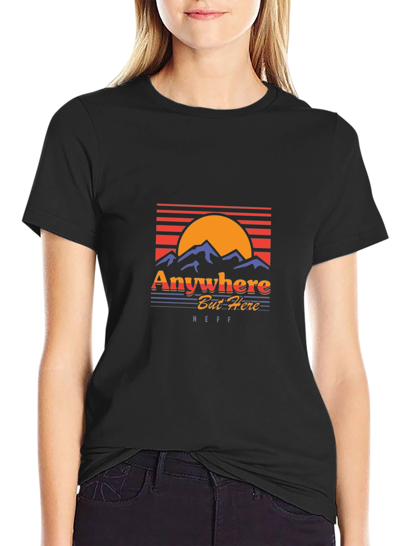 Anywhere But Here Black Graphic Tee - NEFF