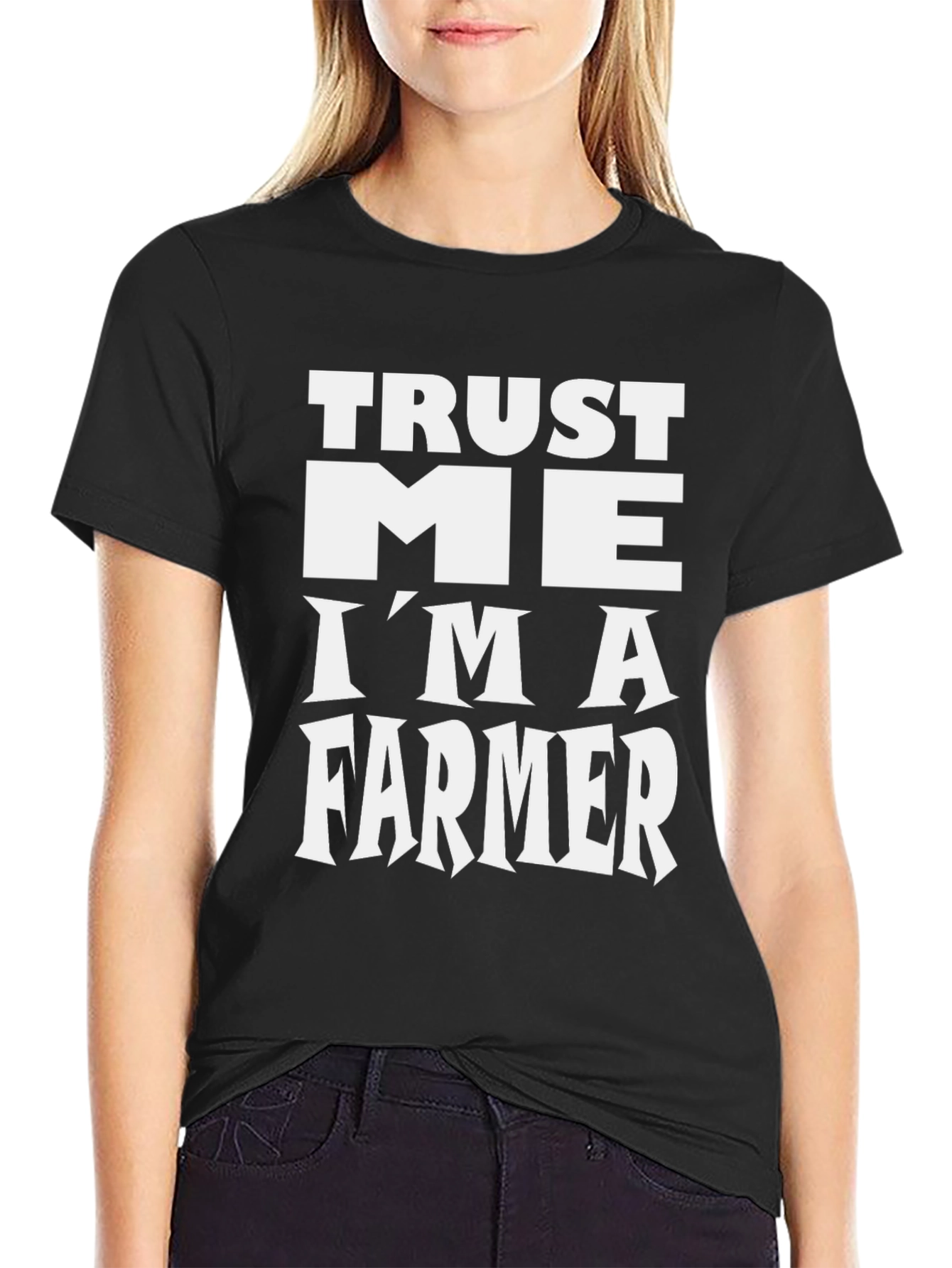 Trust Me Im a Farmer T-Shirt - Black Cotton Tee