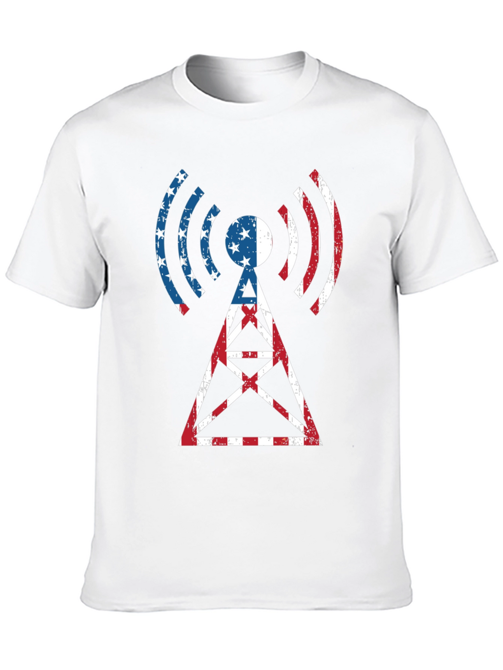 American Flag Radio Tower T-Shirt