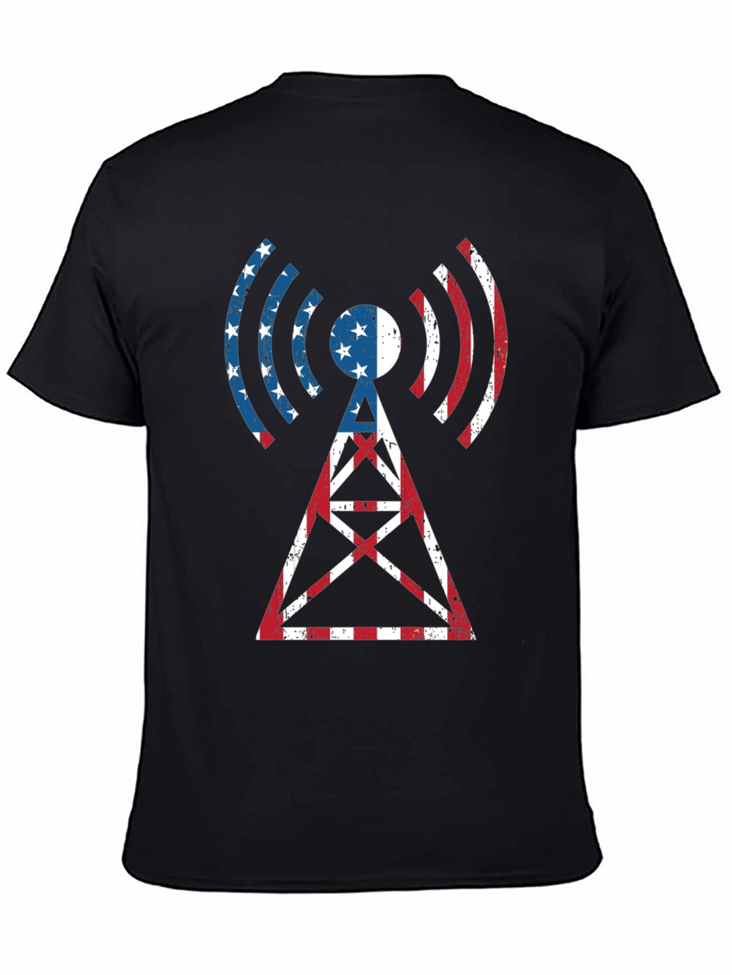 American Flag Radio Tower T-Shirt