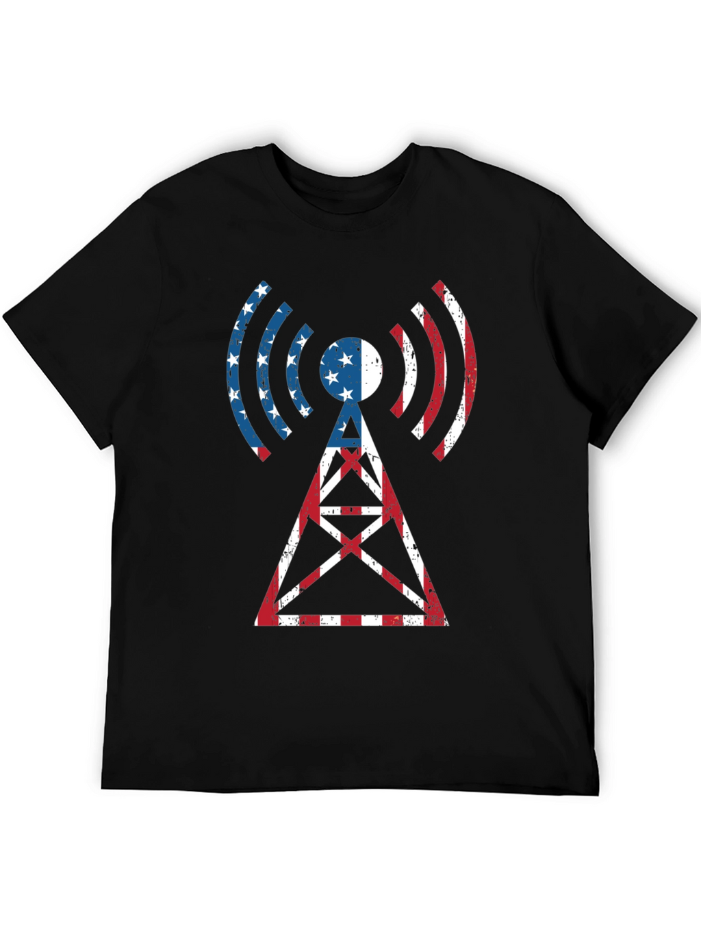 American Flag Radio Tower T-Shirt