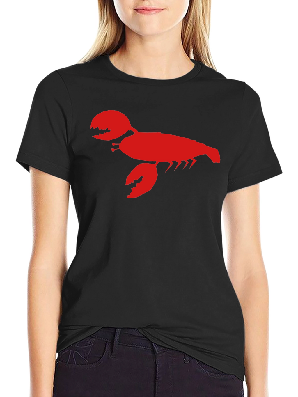 Red Lobster Graphic Black T-Shirt