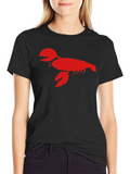 Red Lobster Graphic Black T-Shirt