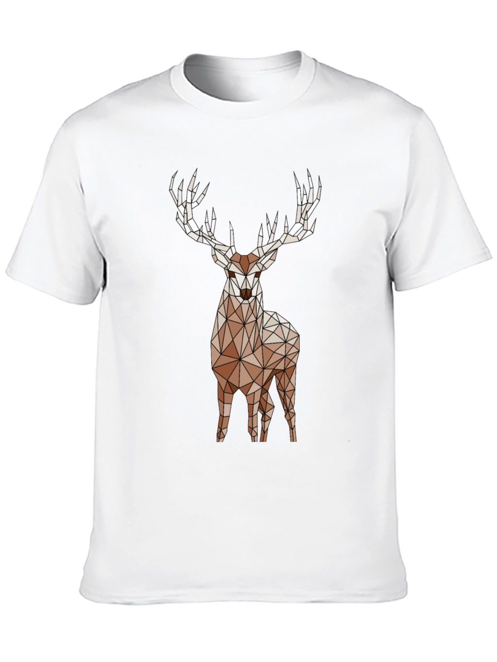 Geometric Deer Graphic Tee - Black