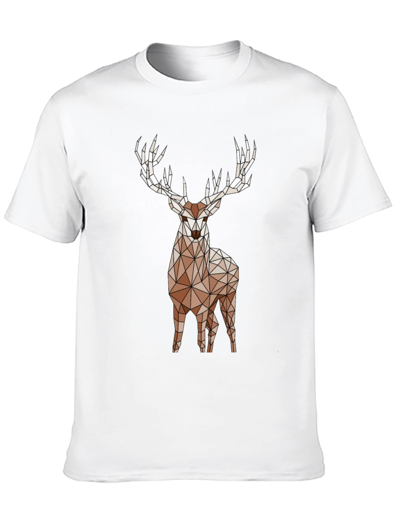 Geometric Deer Graphic Tee - Black