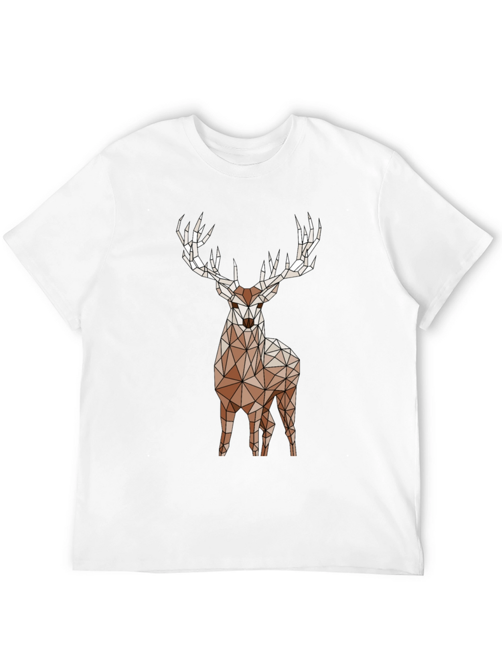 Geometric Deer Graphic Tee - Black