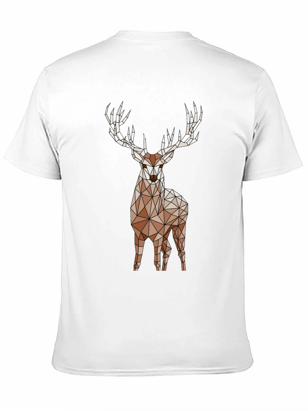 Geometric Deer Graphic Tee - Black