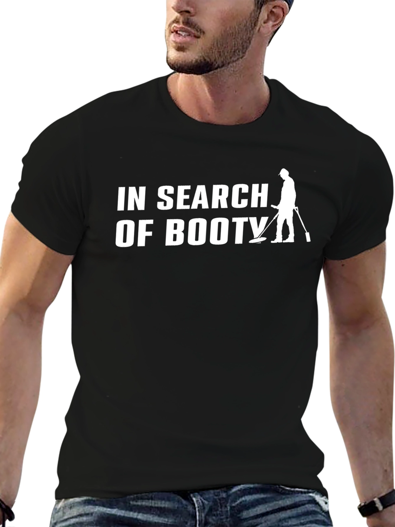 In Search of Booty Black Graphic Tee
