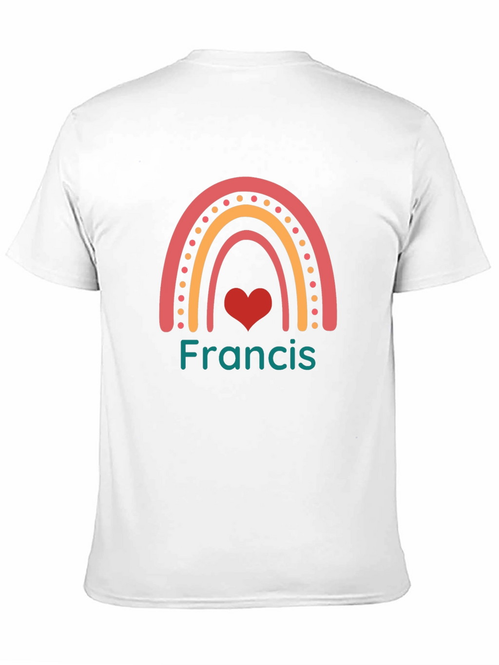 Francis Rainbow Heart Custom Name T-Shirt