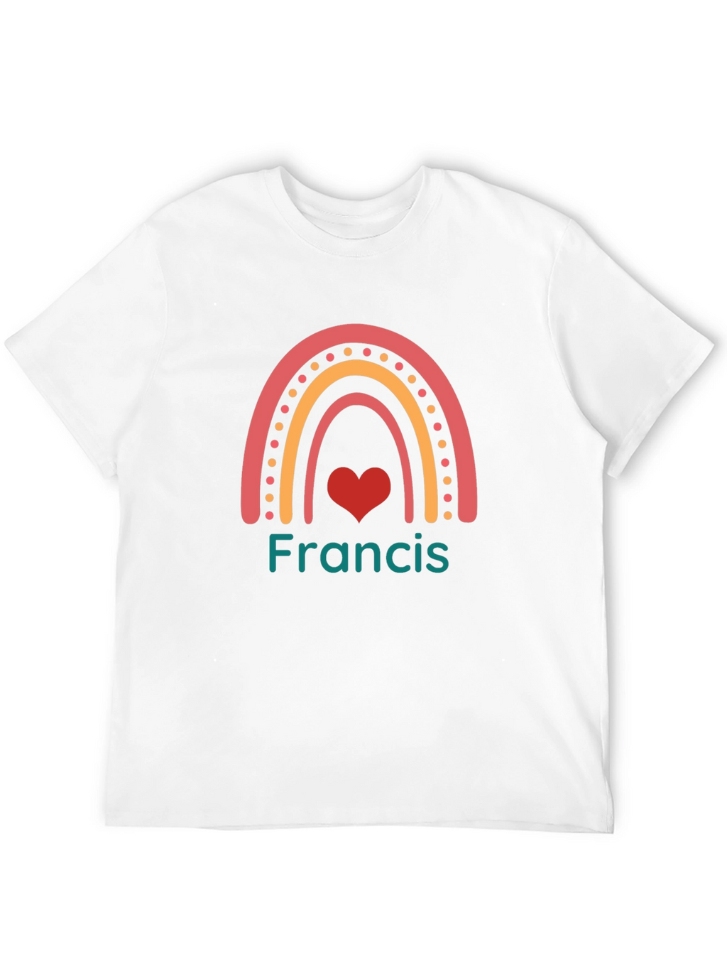 Francis Rainbow Heart Custom Name T-Shirt