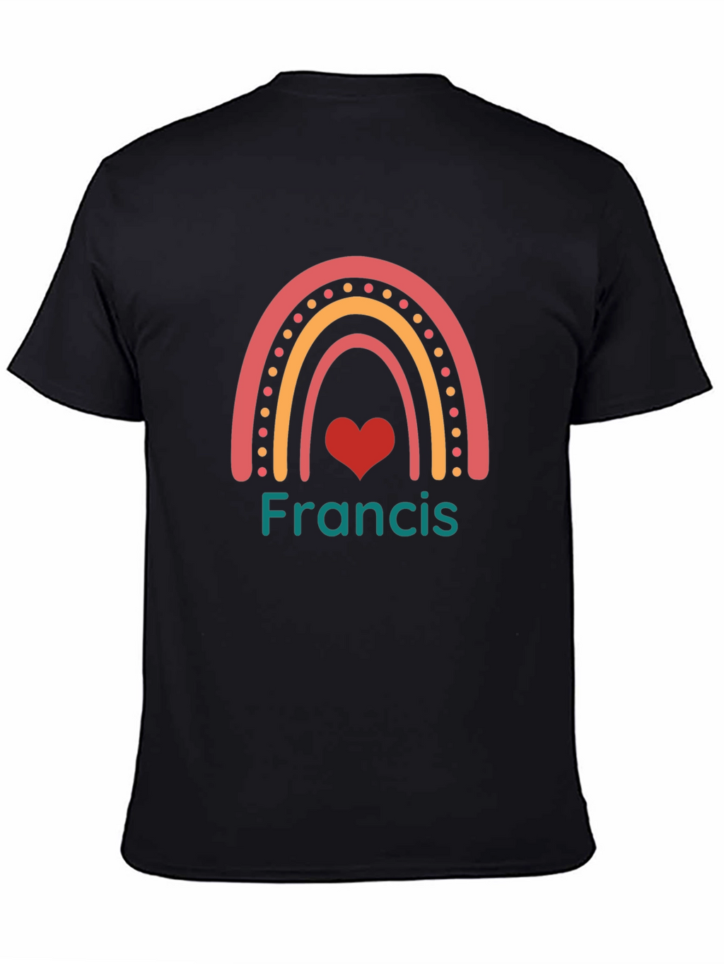 Francis Rainbow Heart Custom Name T-Shirt