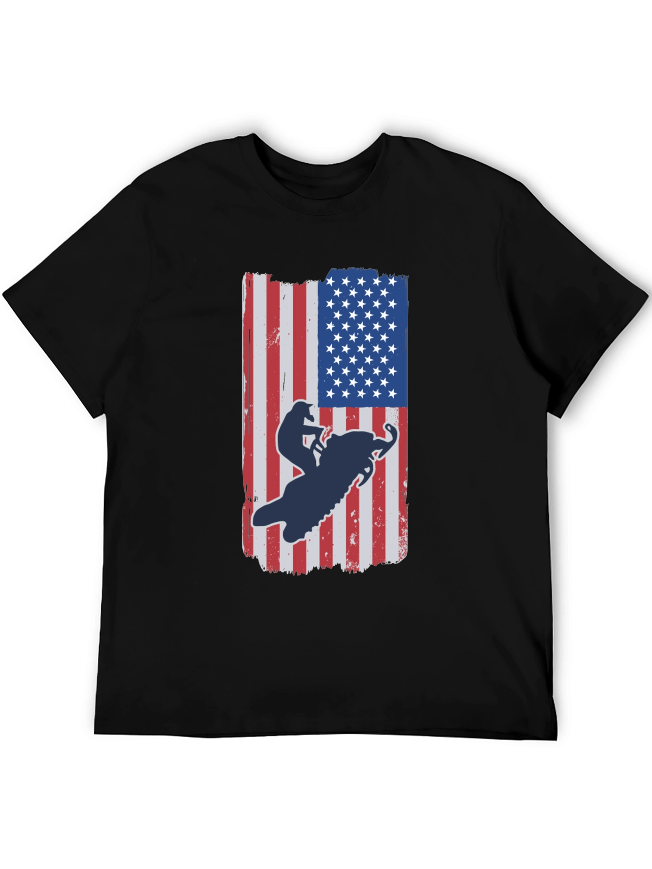 American Flag Snowmobile T-Shirt