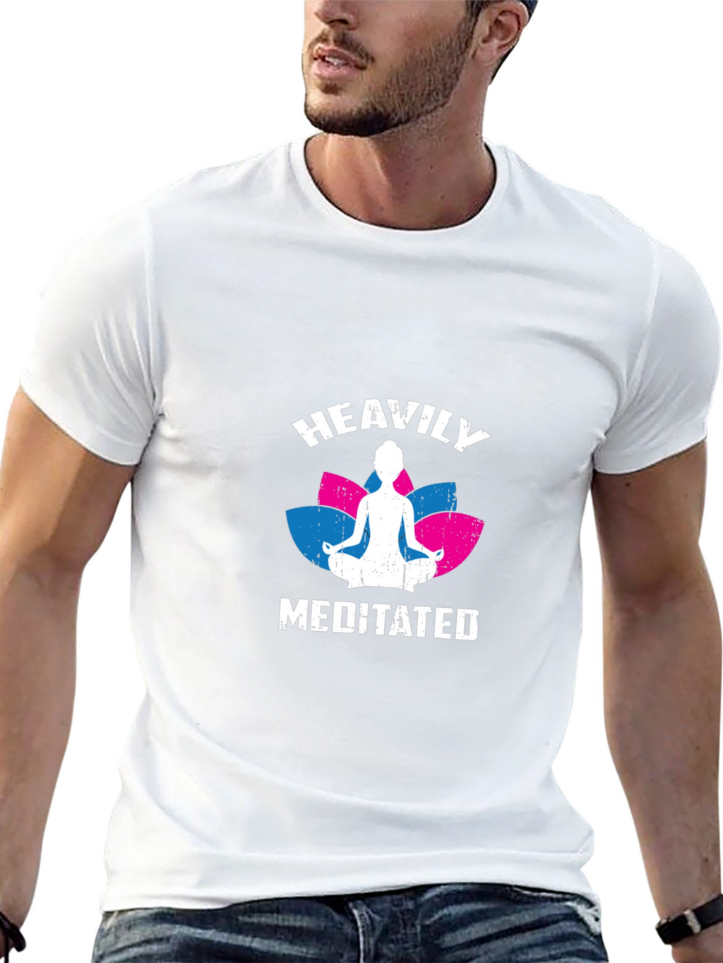 Heavily Meditated Graphic T-Shirt - Yoga Lover Tee