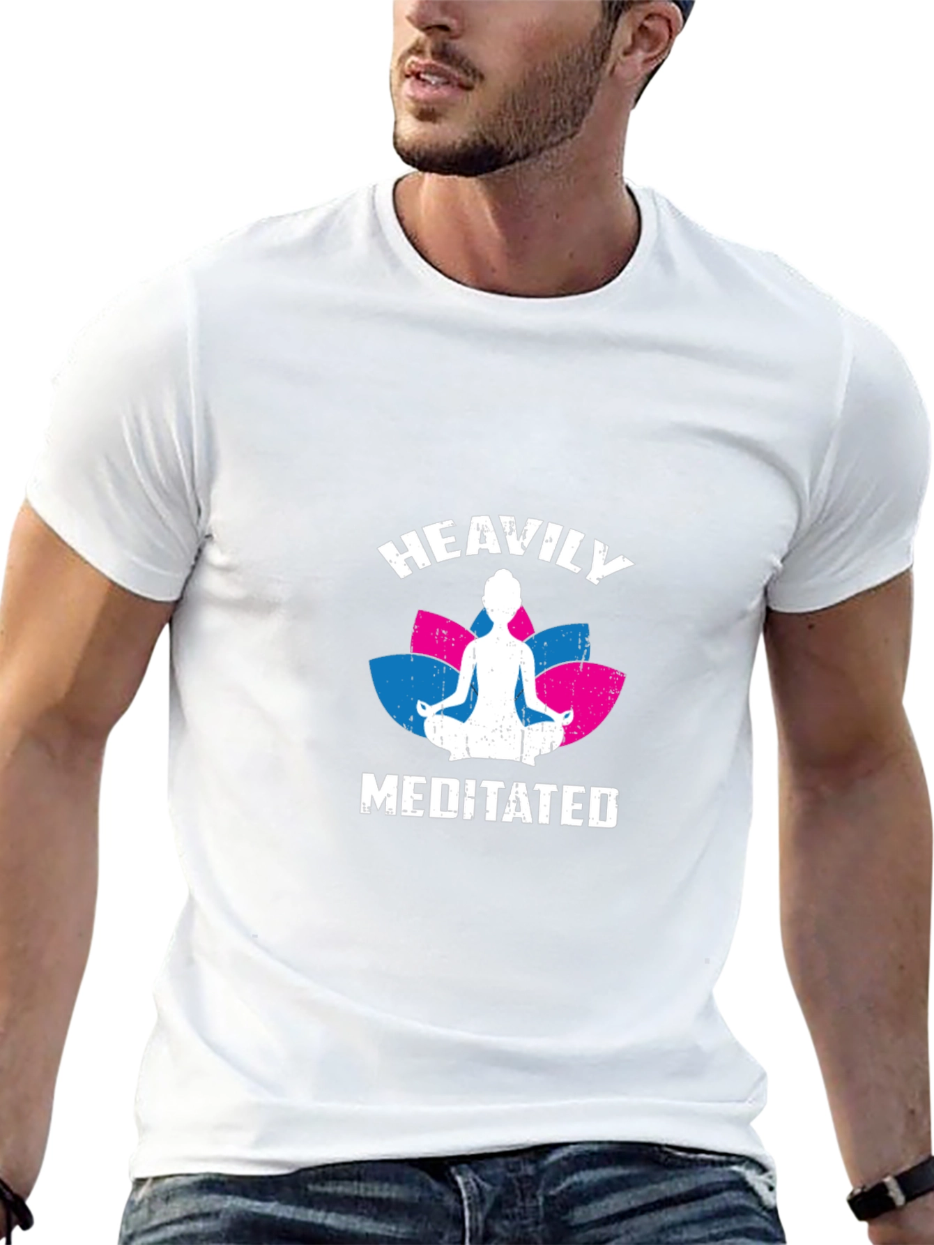 Heavily Meditated Graphic T-Shirt - Yoga Lover Tee