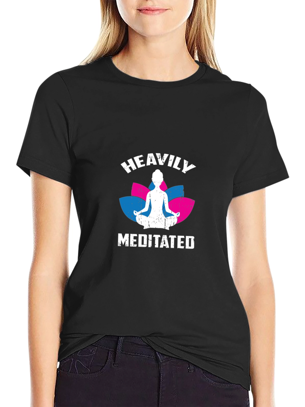 Heavily Meditated Graphic T-Shirt - Yoga Lover Tee