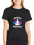 Heavily Meditated Graphic T-Shirt - Yoga Lover Tee