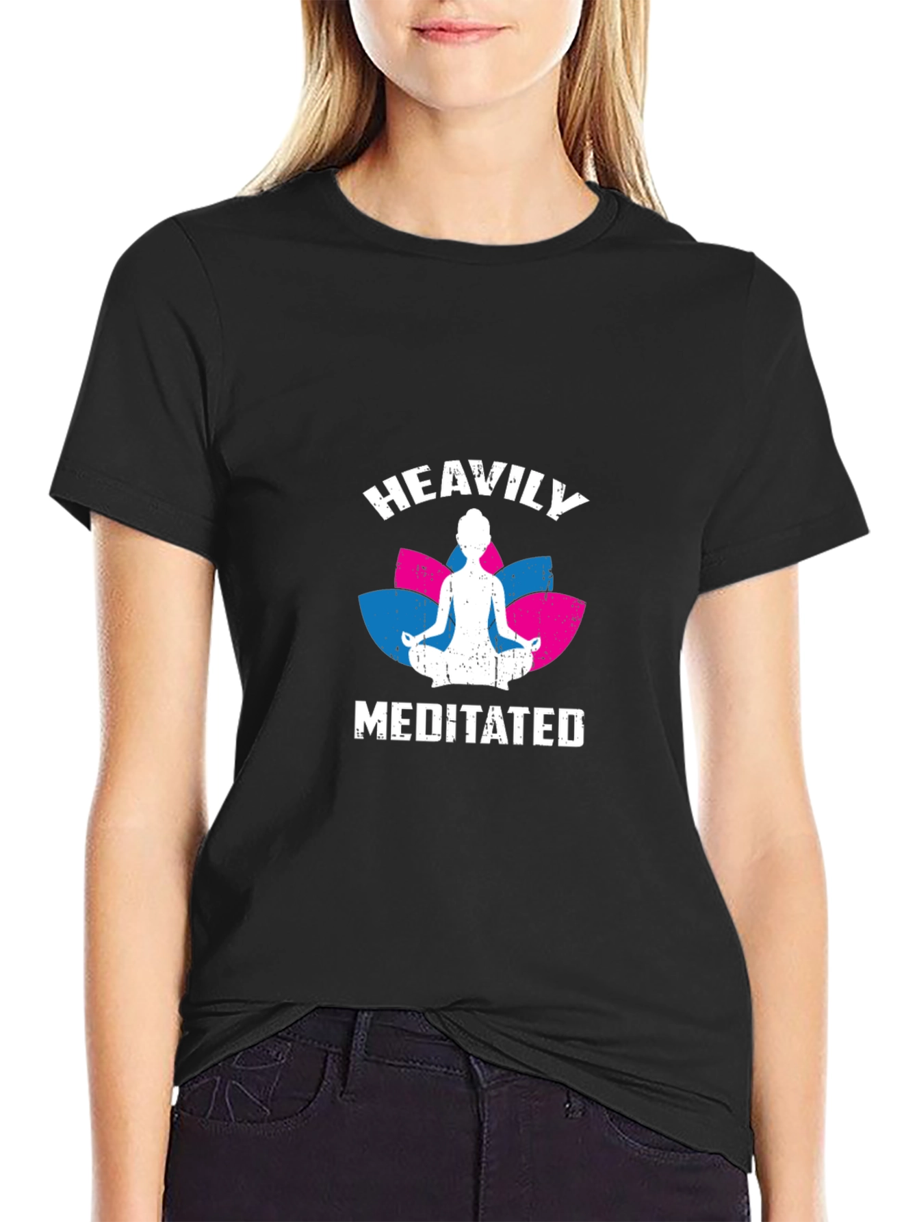 Heavily Meditated Graphic T-Shirt - Yoga Lover Tee