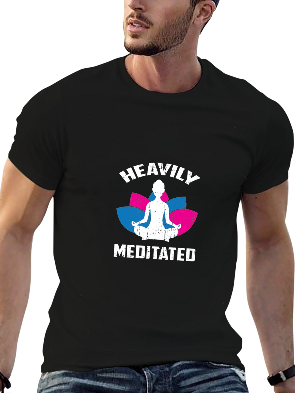 Heavily Meditated Graphic T-Shirt - Yoga Lover Tee