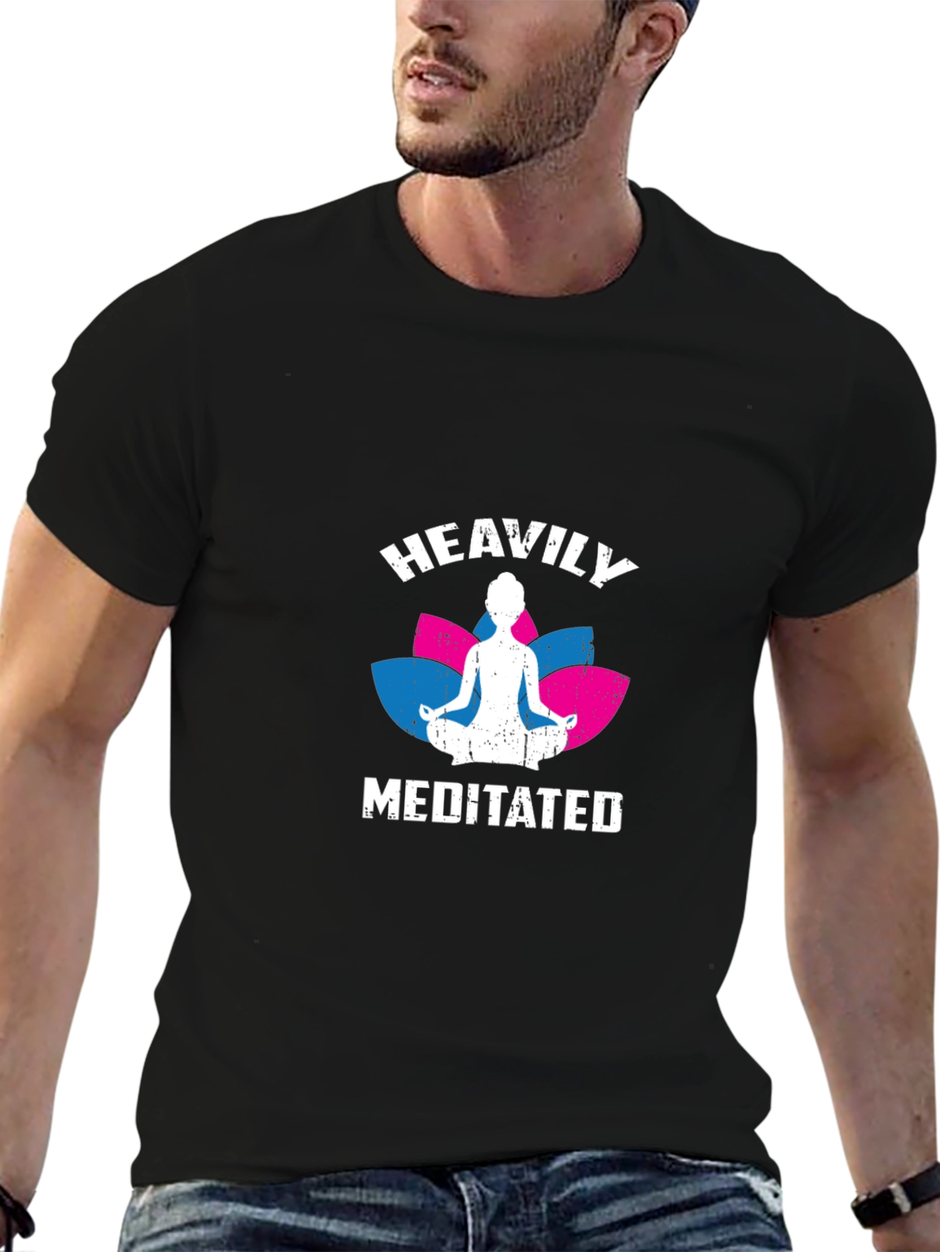 Heavily Meditated Graphic T-Shirt - Yoga Lover Tee