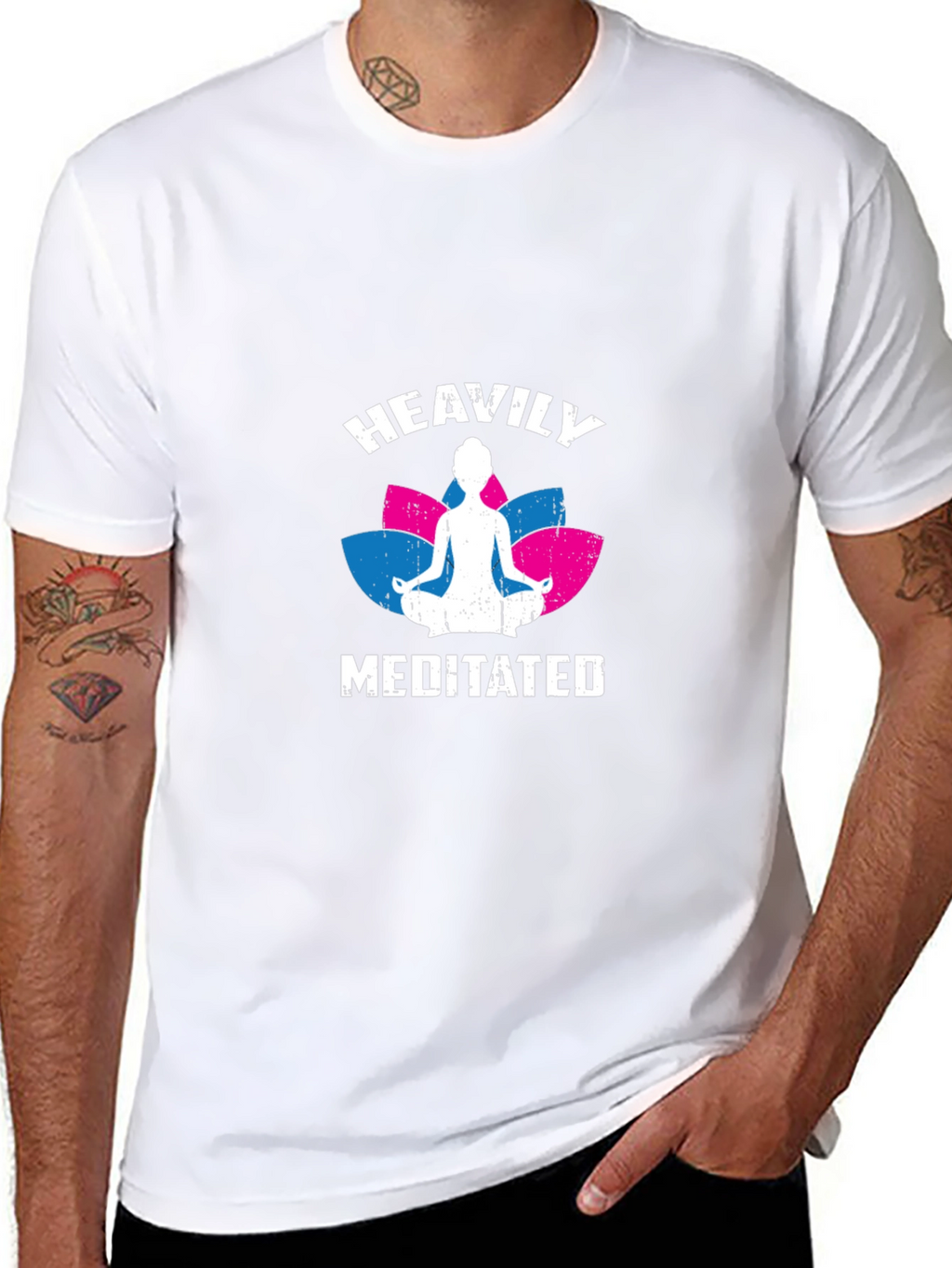 Heavily Meditated Graphic T-Shirt - Yoga Lover Tee