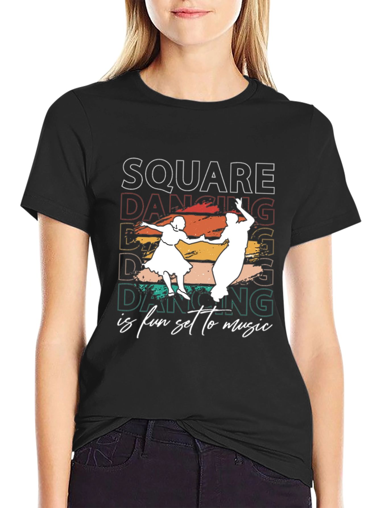 Square Dancing T-Shirt - Fun Set to Music Design