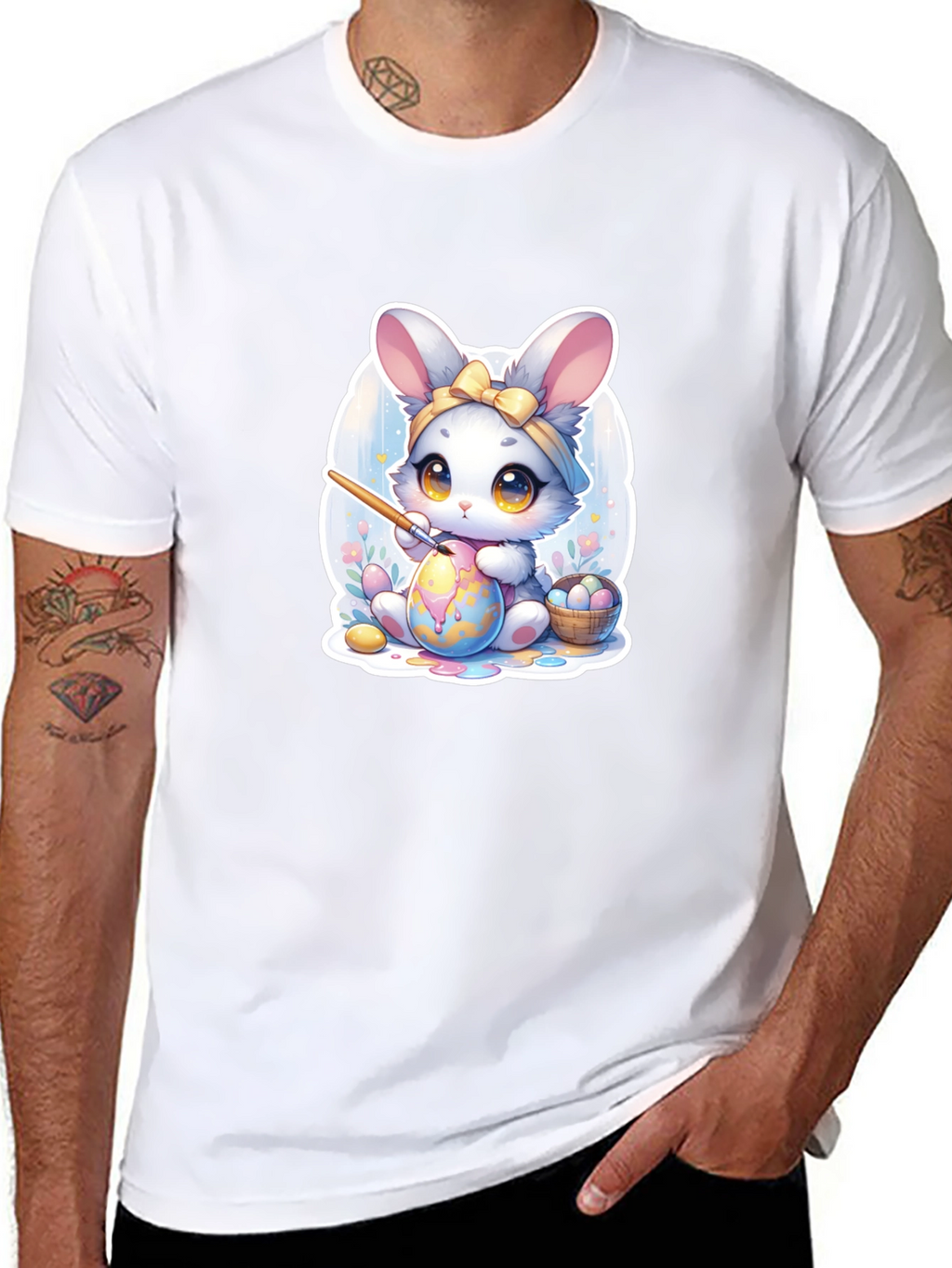 Cute Easter Bunny Painting Egg T-Shirt
