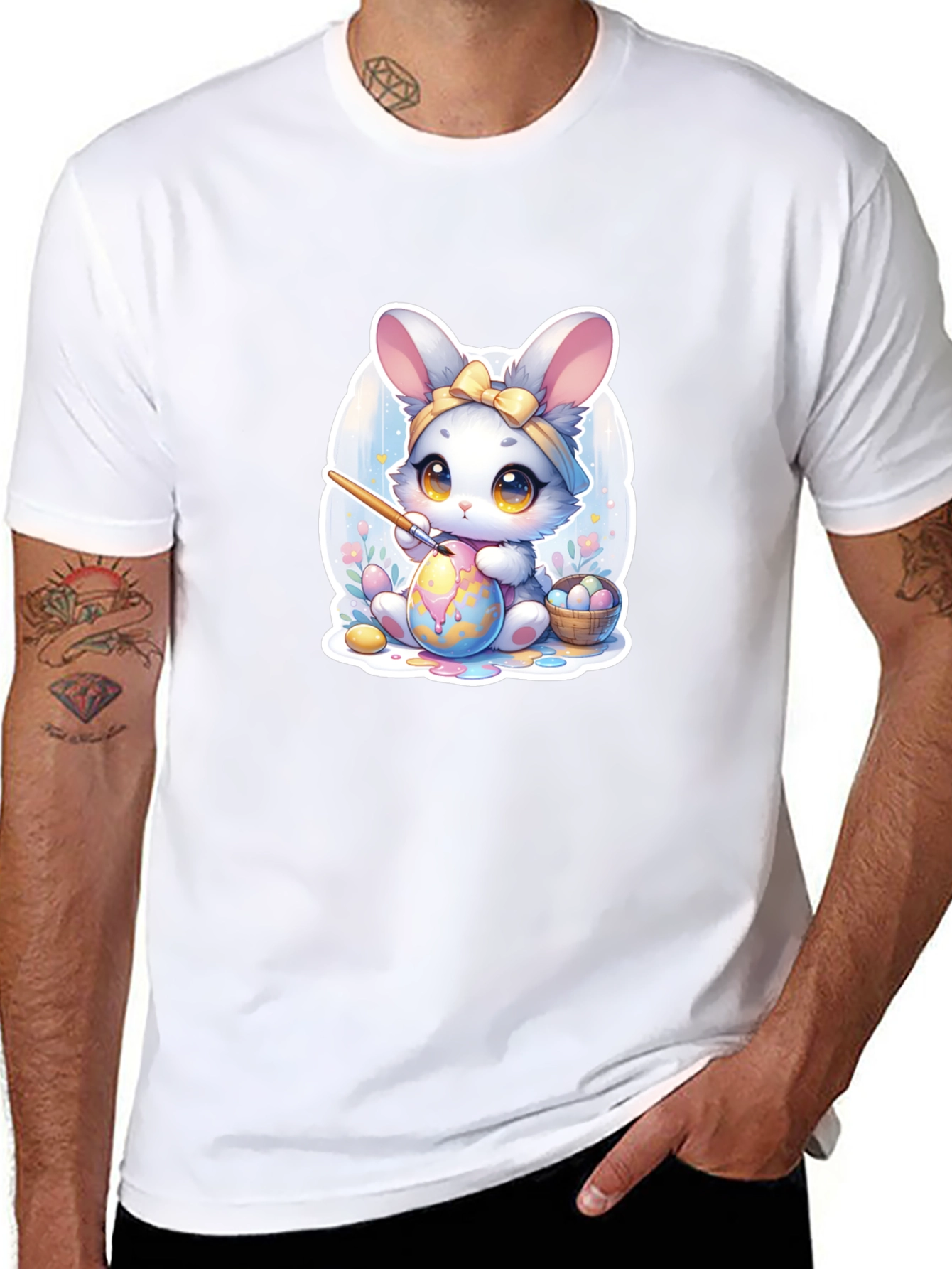 Cute Easter Bunny Painting Egg T-Shirt
