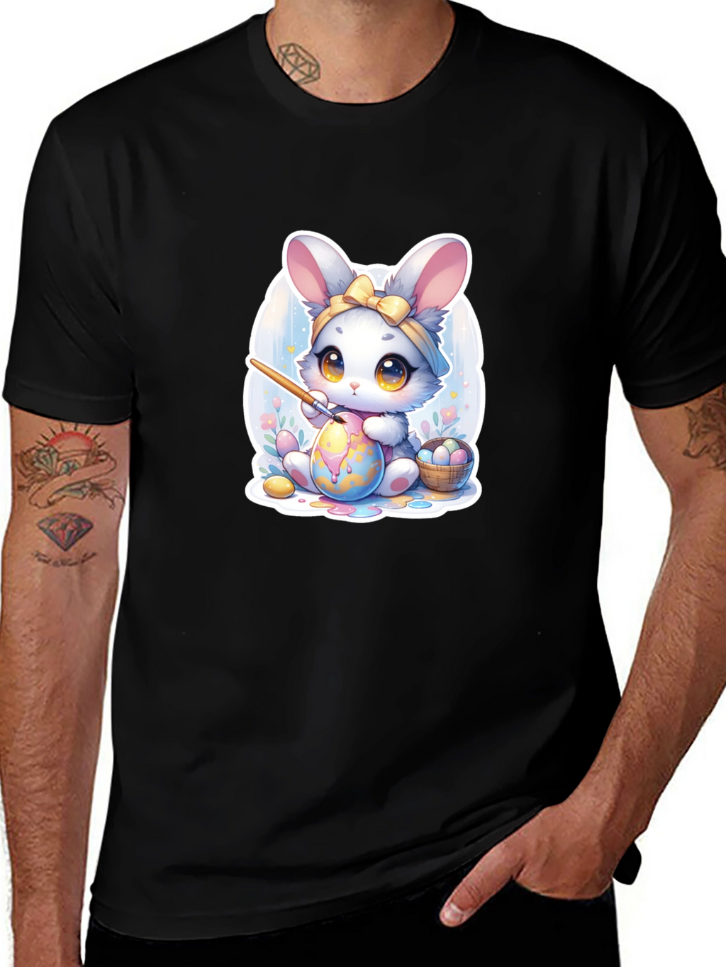 Cute Easter Bunny Painting Egg T-Shirt