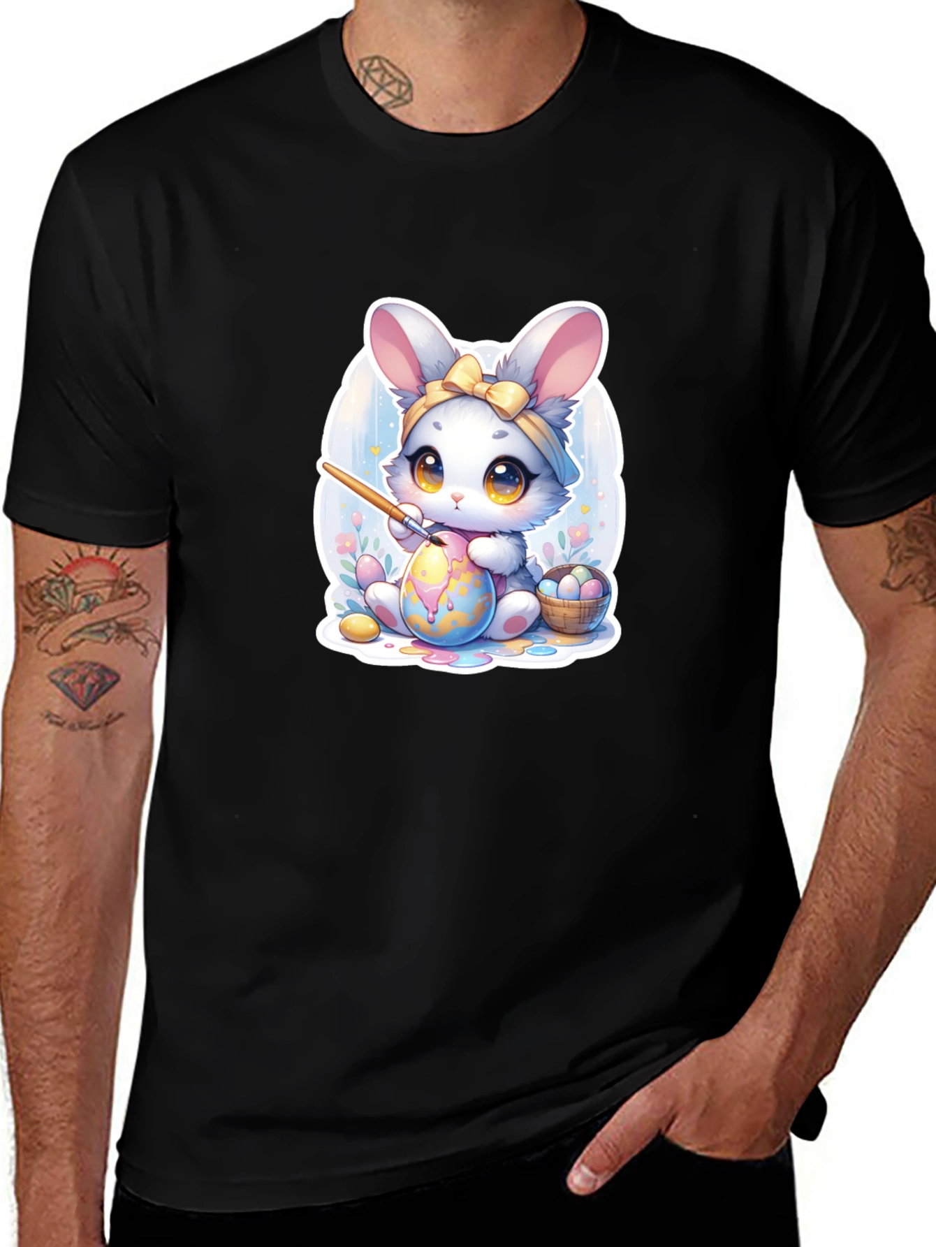 Cute Easter Bunny Painting Egg T-Shirt