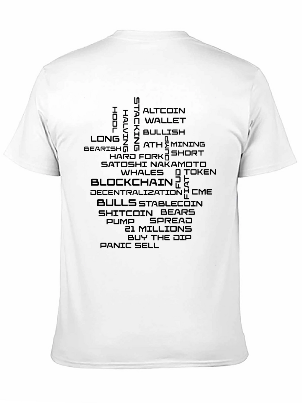 Crypto Word Art T-Shirt - Blockchain HODL