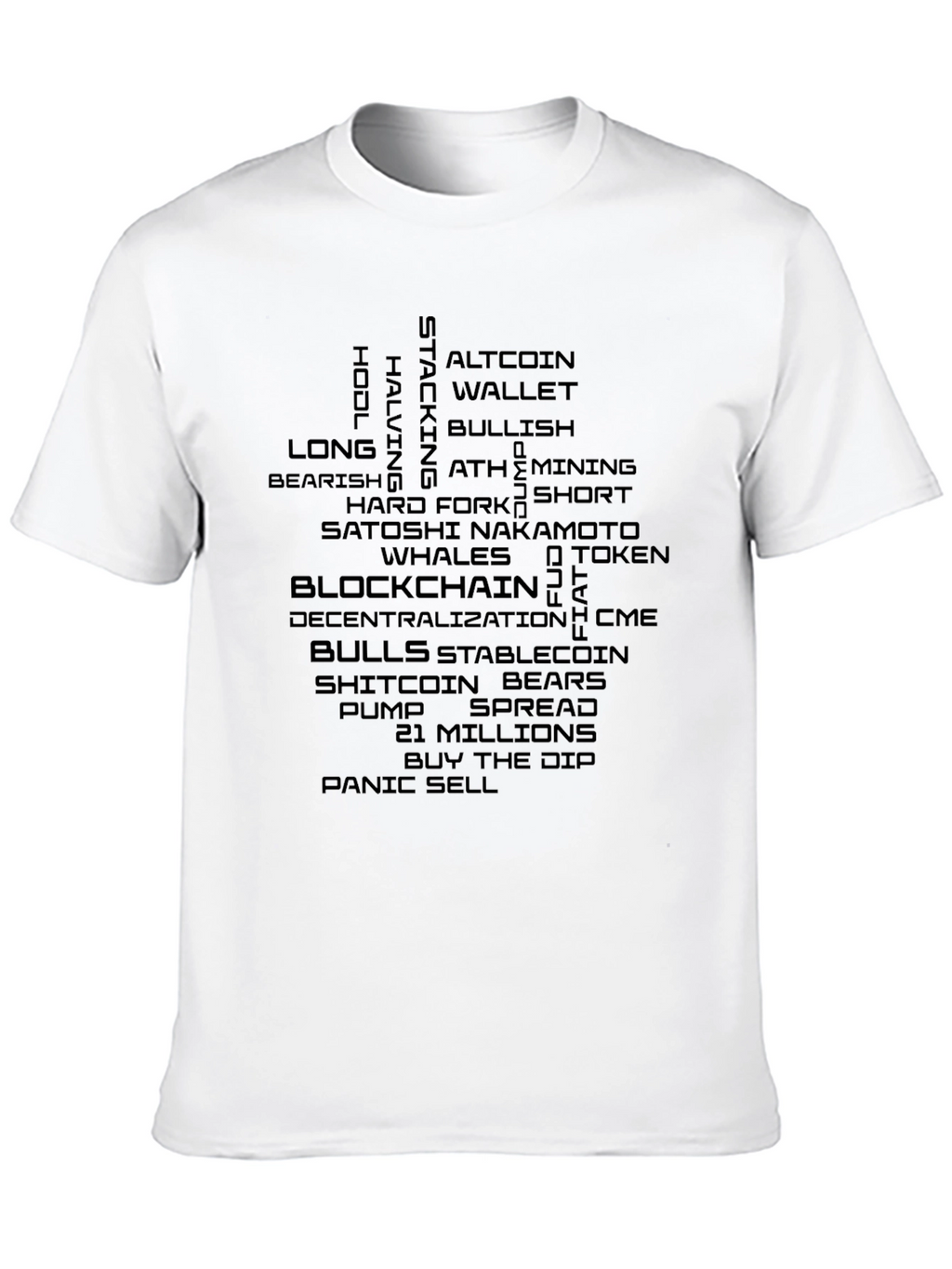 Crypto Word Art T-Shirt - Blockchain HODL