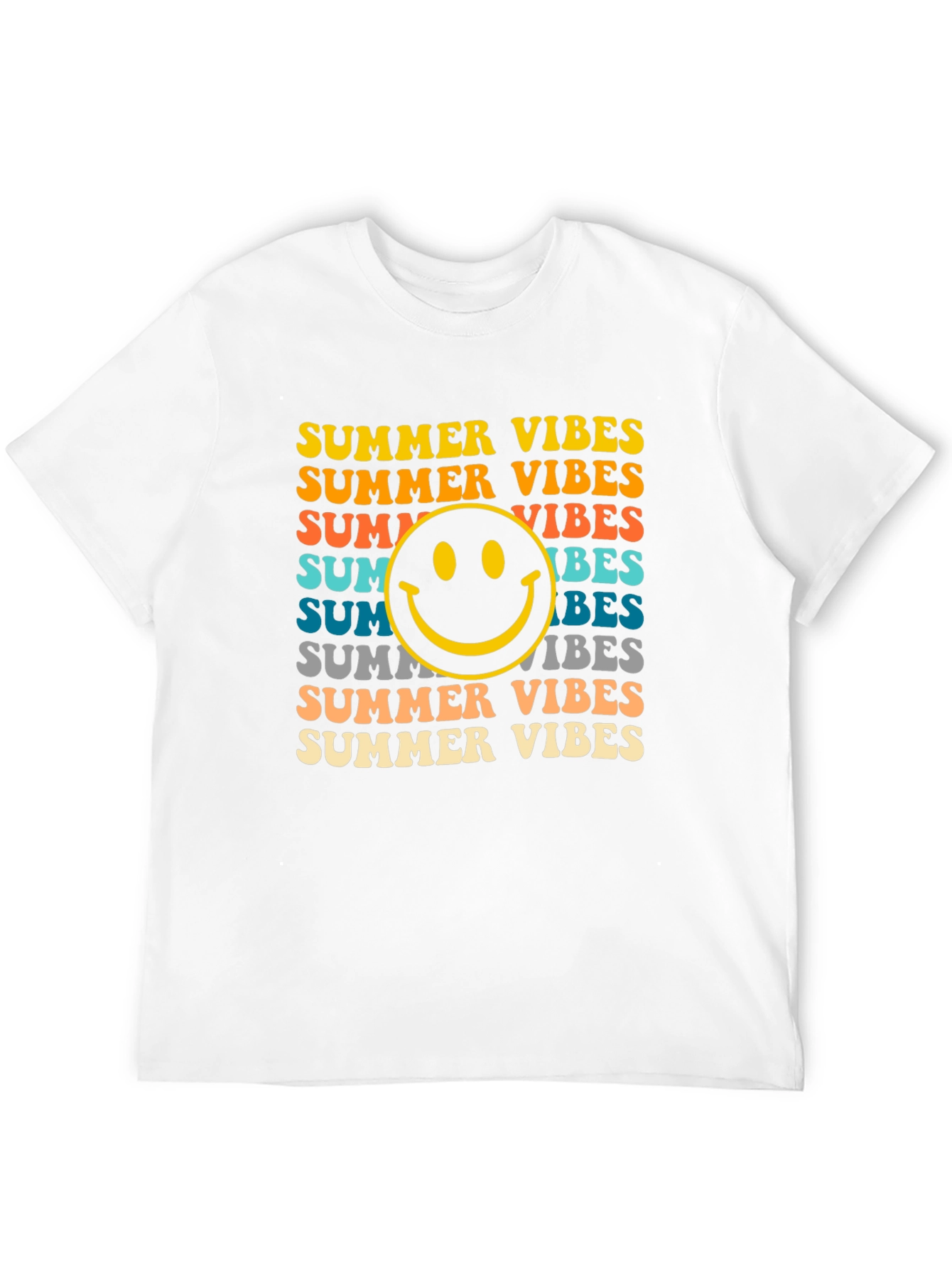Summer Vibes Smiley Face Graphic Tee