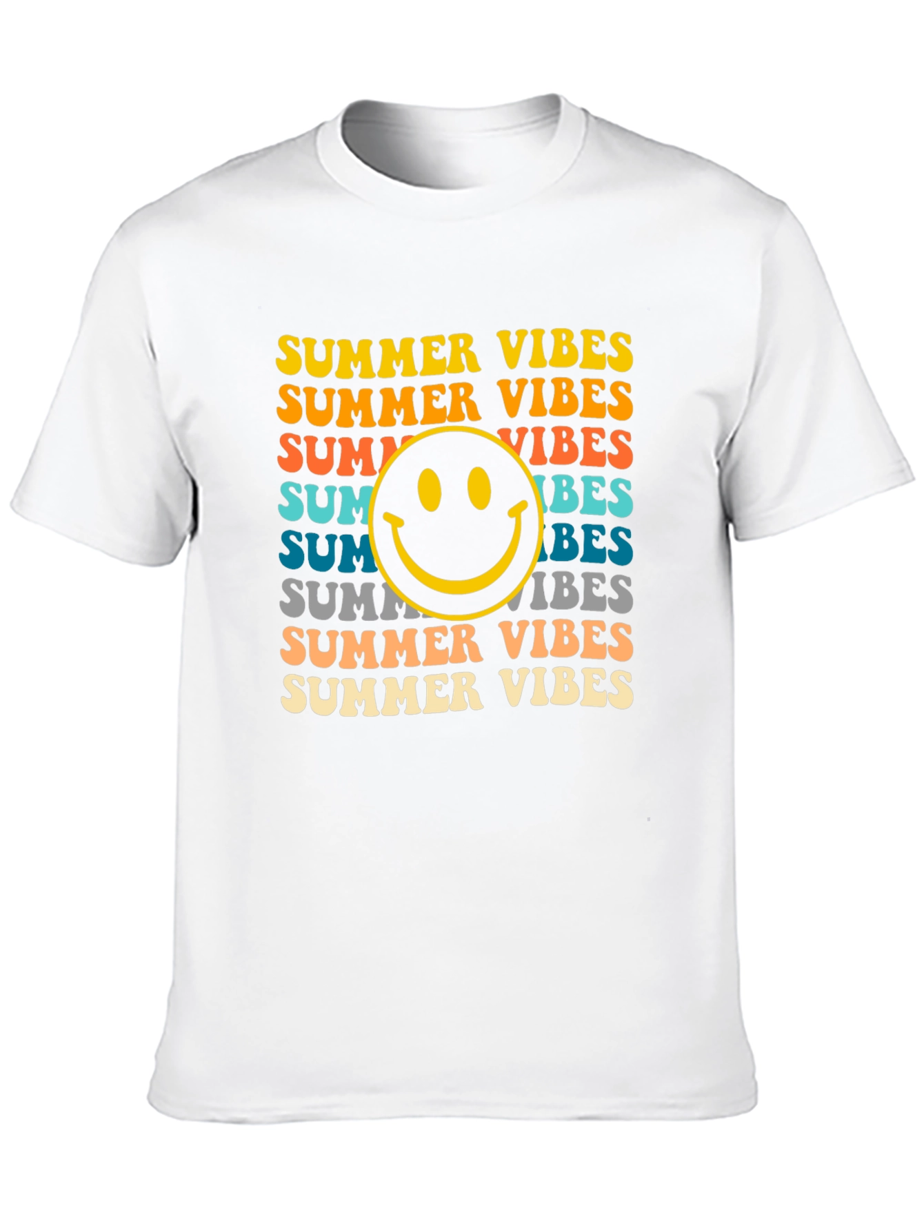 Summer Vibes Smiley Face Graphic Tee