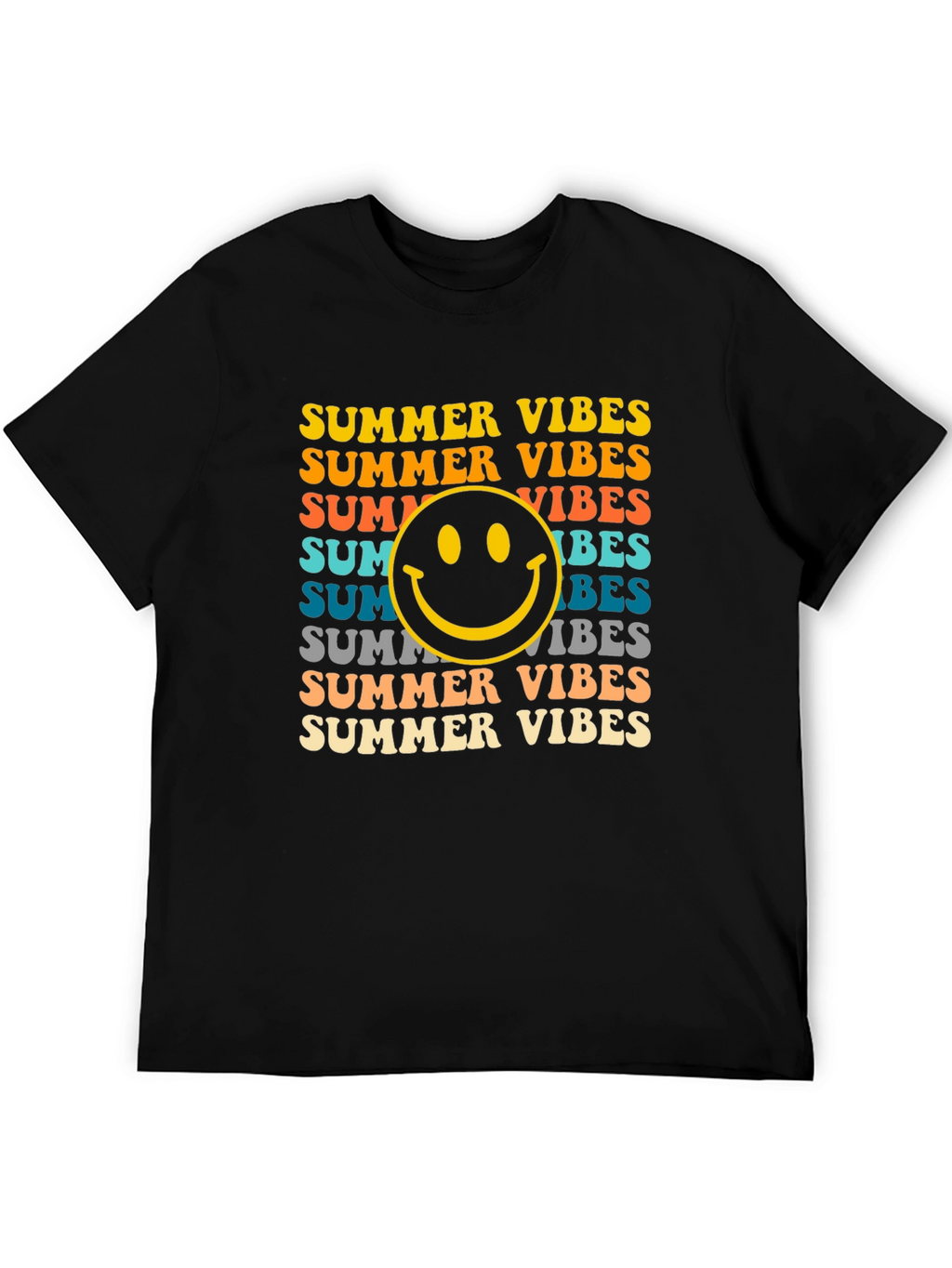 Summer Vibes Smiley Face Graphic Tee