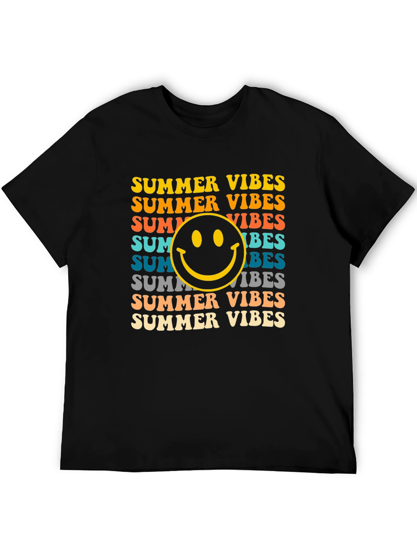 Summer Vibes Smiley Face Graphic Tee