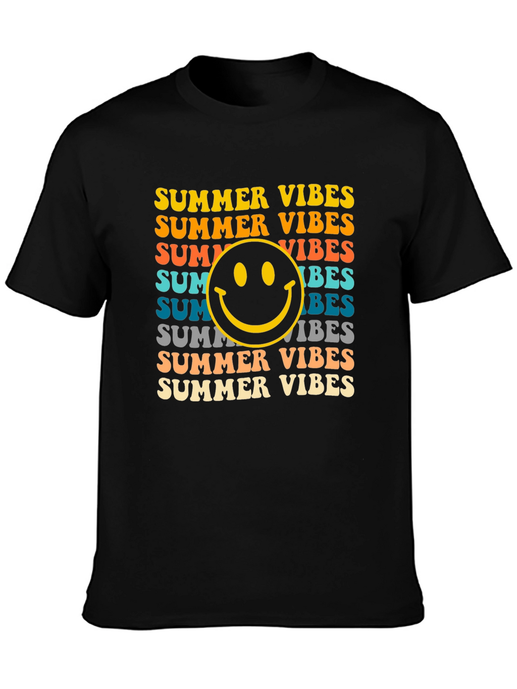 Summer Vibes Smiley Face Graphic Tee