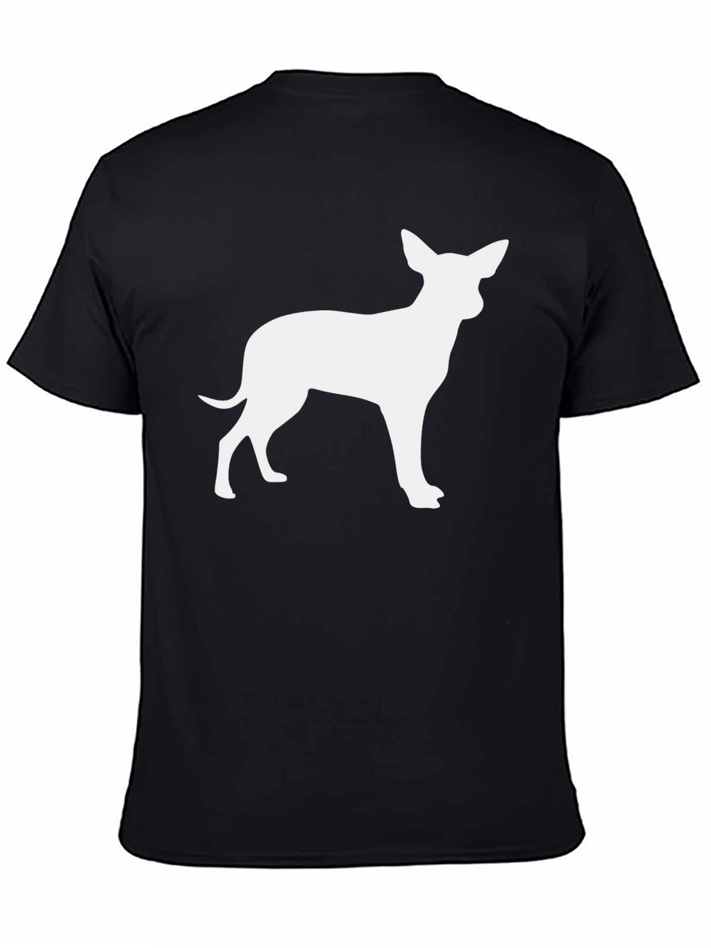 Chihuahua Silhouette Tee - Black Cotton Blend