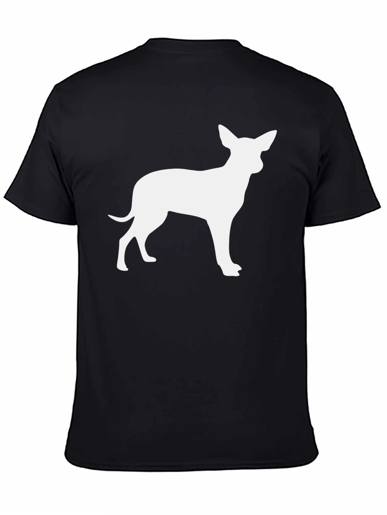 Chihuahua Silhouette Tee - Black Cotton Blend