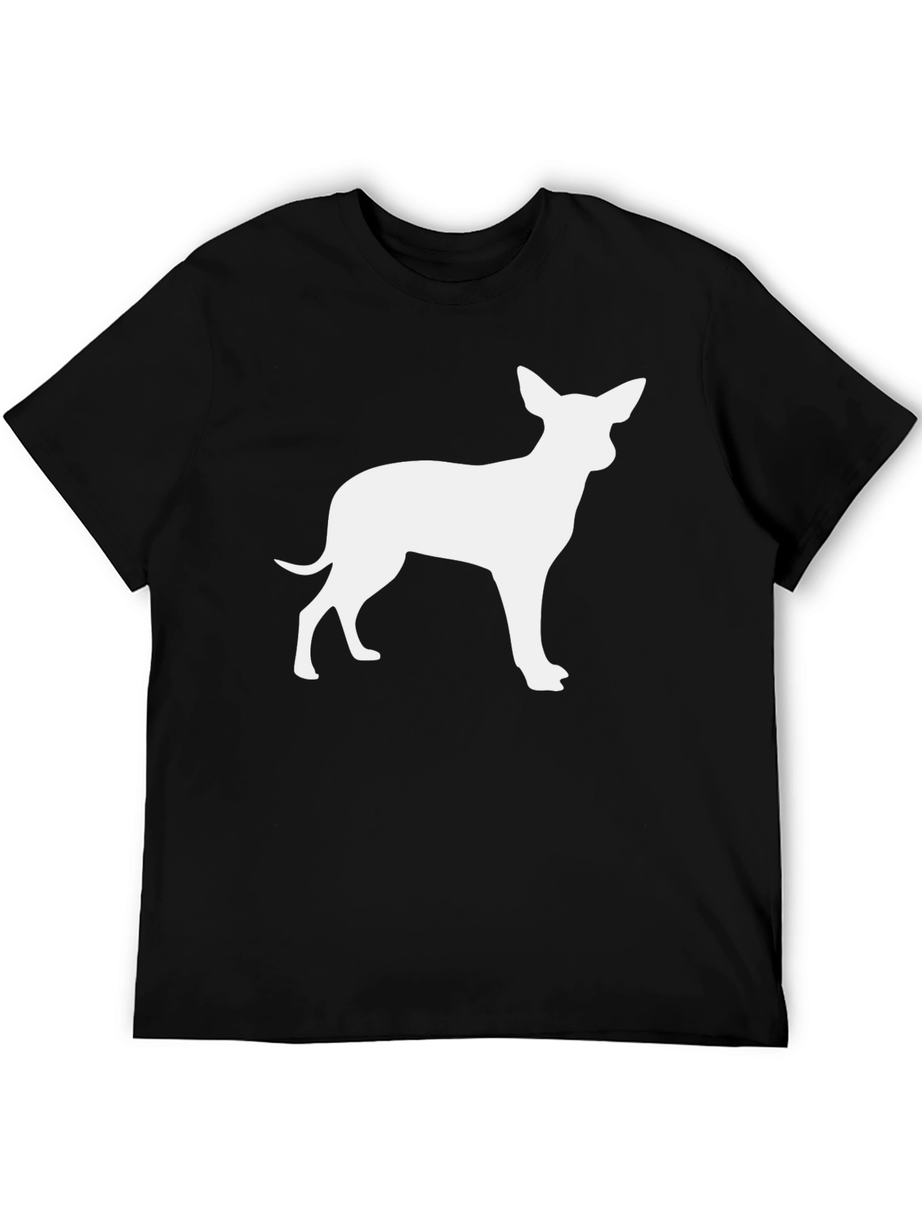 Chihuahua Silhouette Tee - Black Cotton Blend