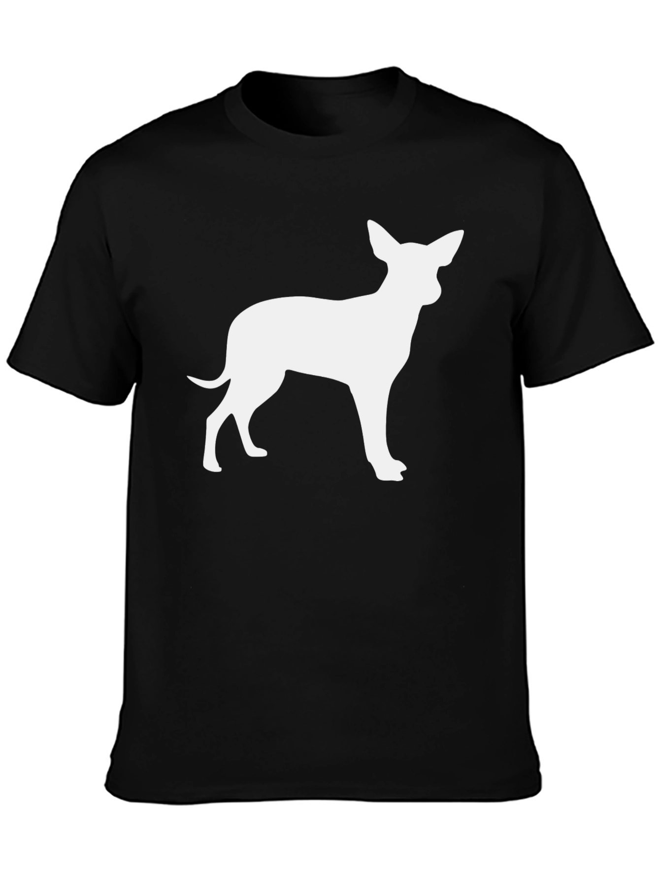 Chihuahua Silhouette Tee - Black Cotton Blend