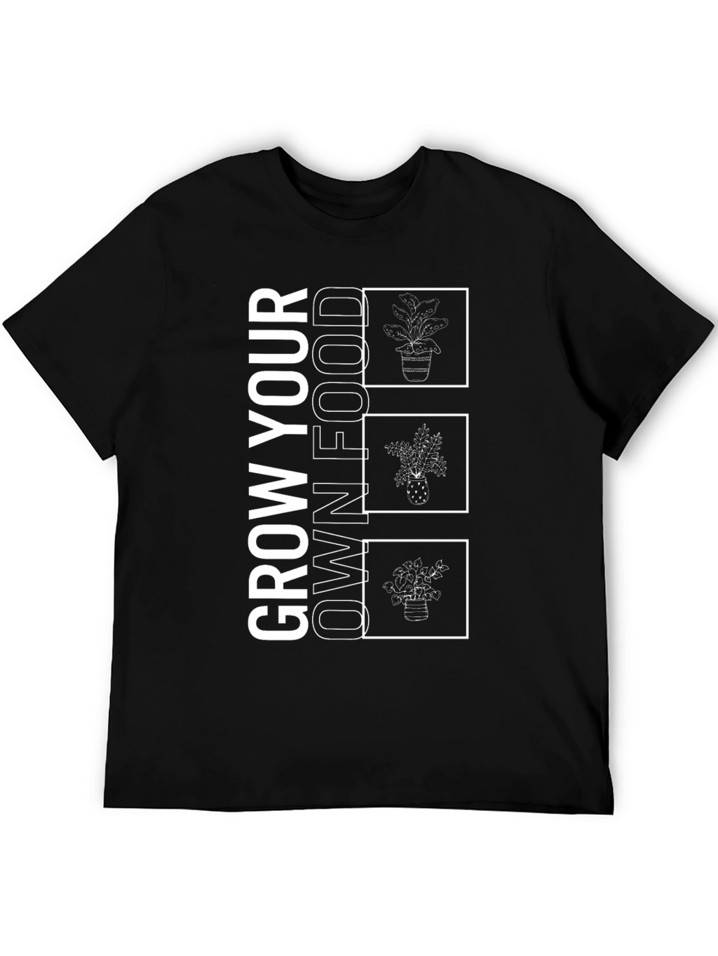 Grow Your Own Food Black Graphic Tee