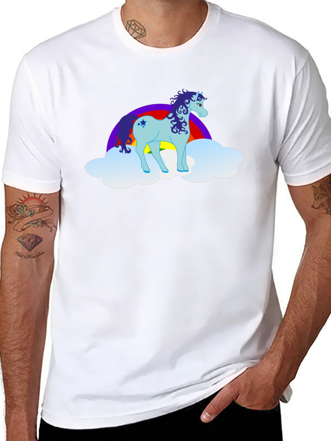 Unicorn Rainbow Cloud Graphic T-Shirt