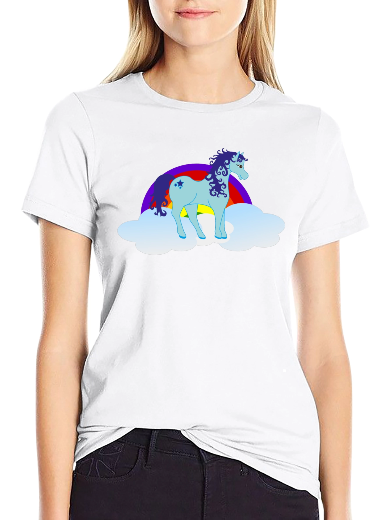Unicorn Rainbow Cloud Graphic T-Shirt