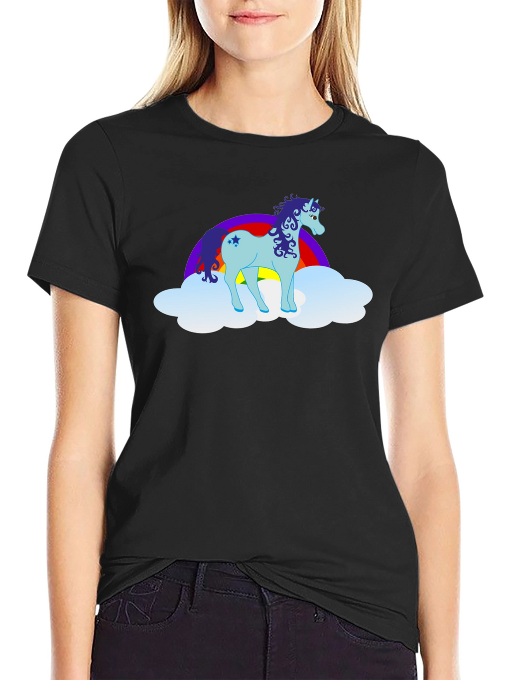 Unicorn Rainbow Cloud Graphic T-Shirt