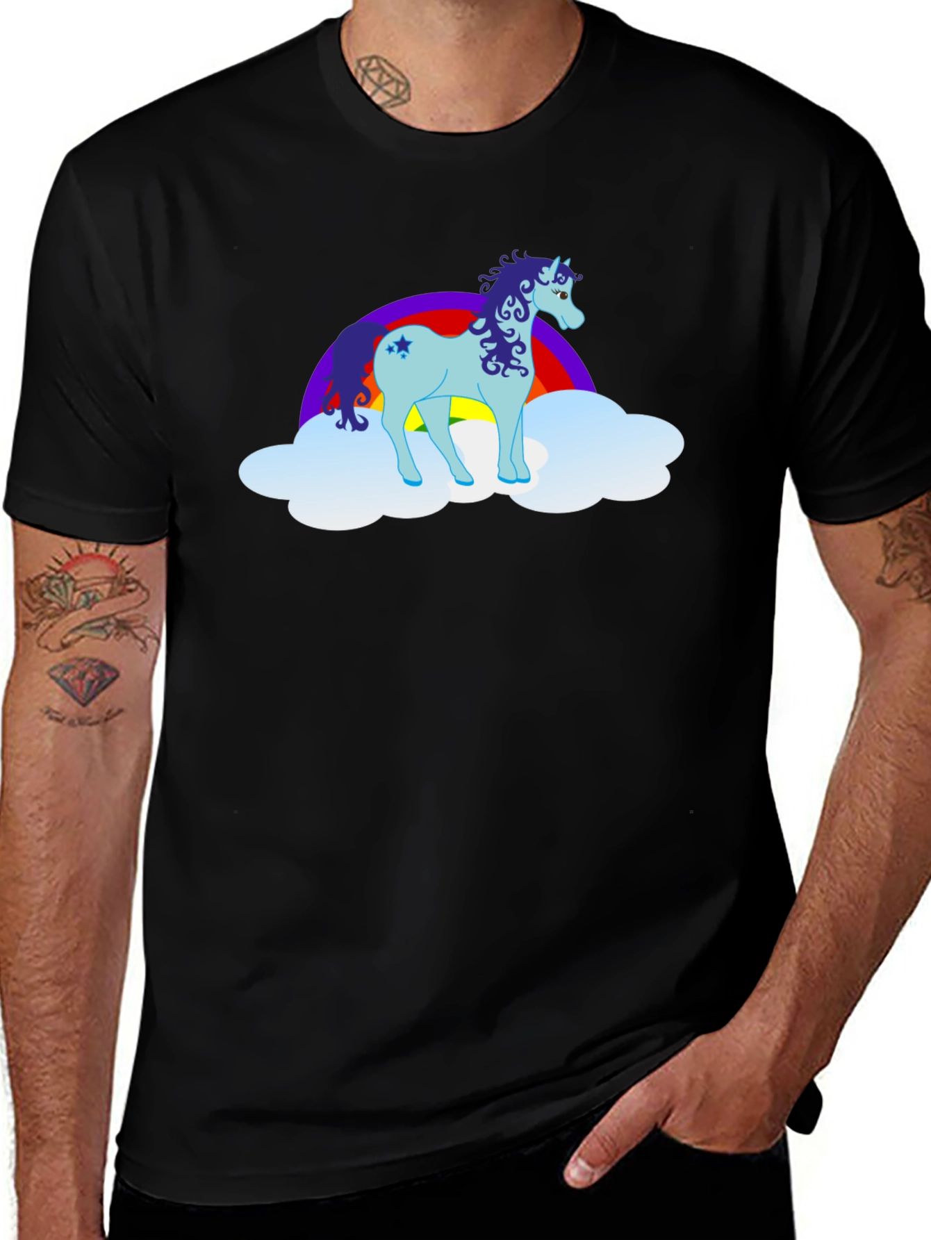 Unicorn Rainbow Cloud Graphic T-Shirt