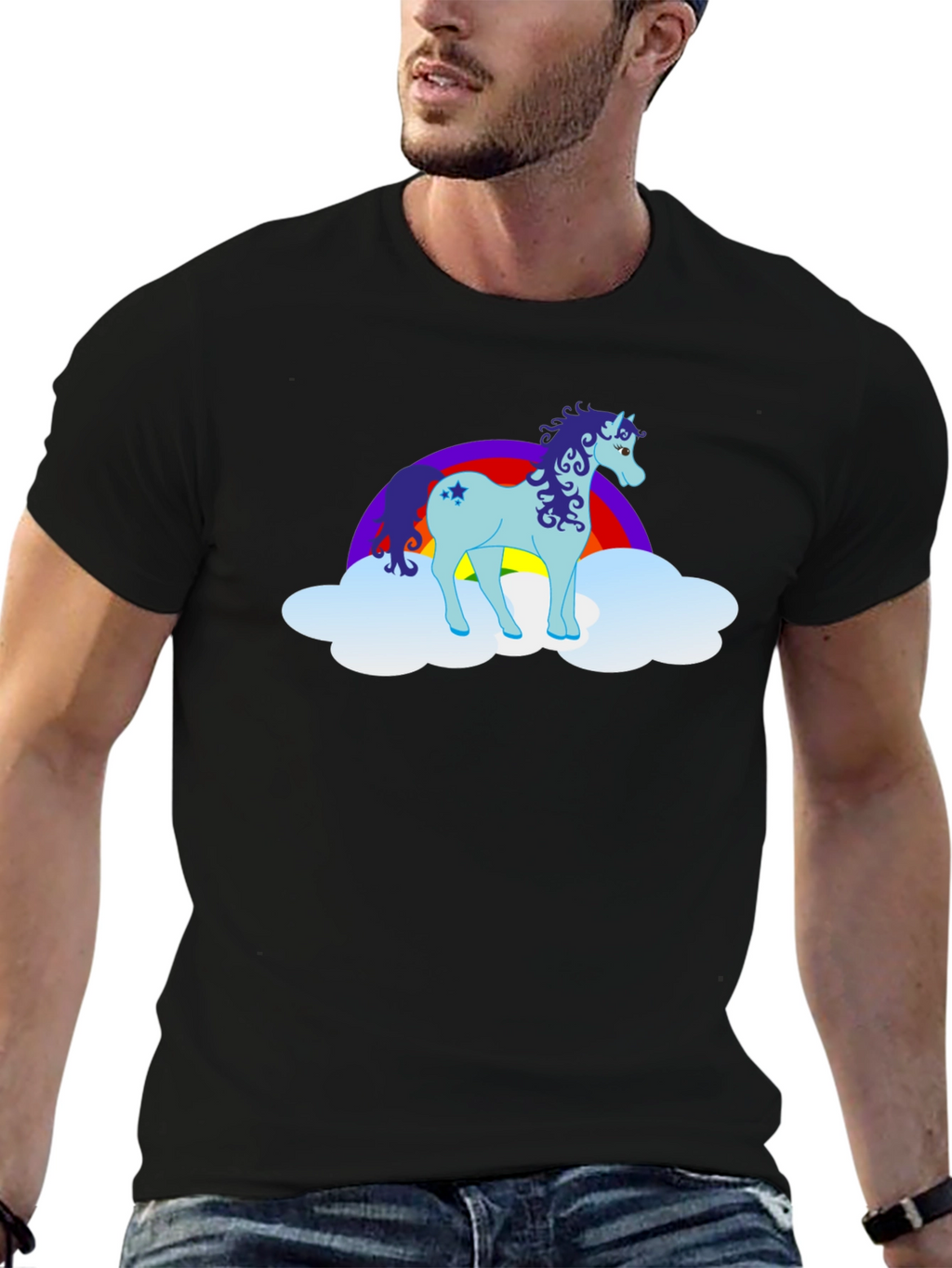 Unicorn Rainbow Cloud Graphic T-Shirt