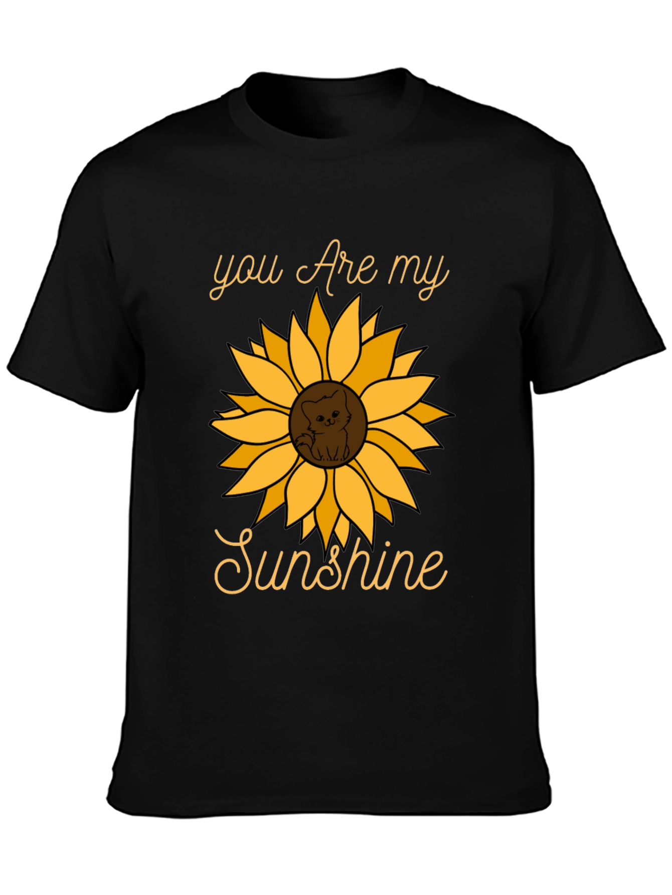 You Are My Sunshine Sunflower Cat Graphic Tee