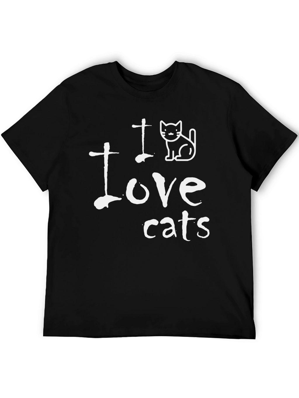 I Love Cats Graphic T-Shirt - Black