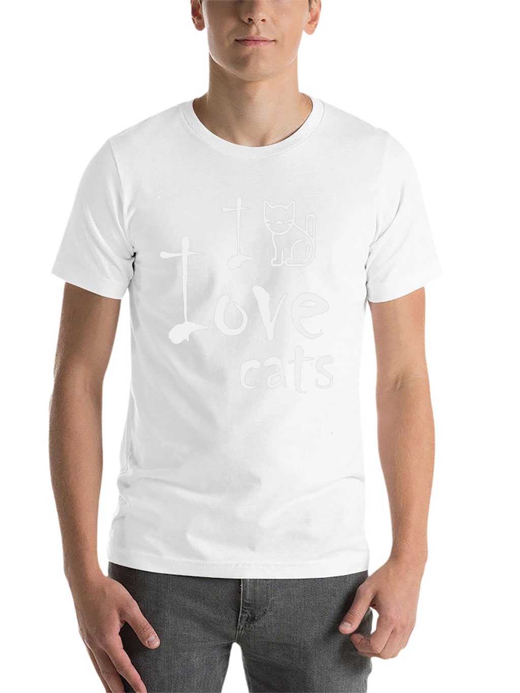 I Love Cats Graphic T-Shirt - Black